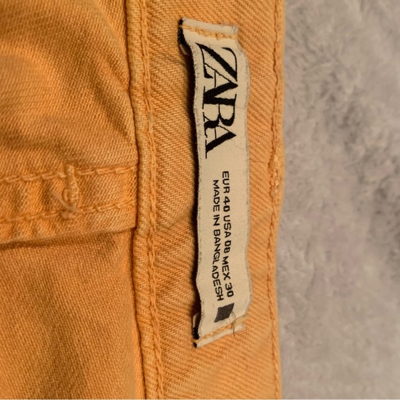 🩳 ORANGE CREAMSICLE Zara High Waisted Shorts - Picture 2 of 4